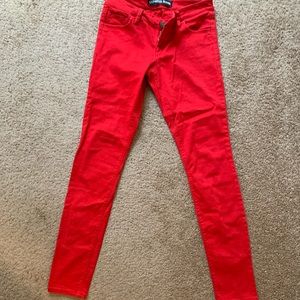 Express red jeans